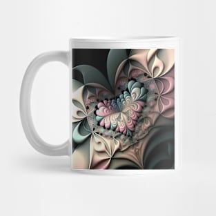 A Fractal Design in A Heart Motif Mug